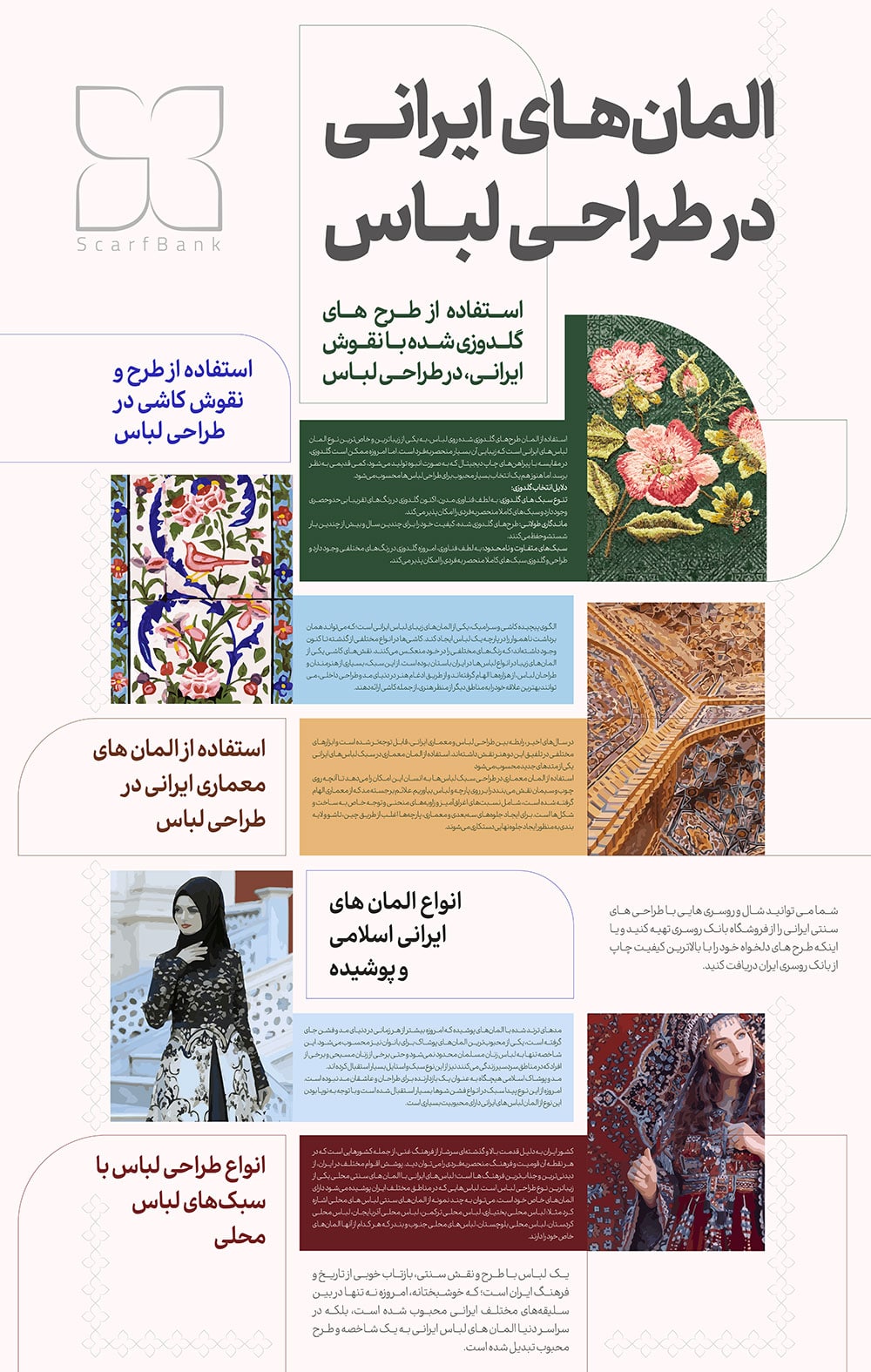 اینفوگرافیک المان های ایرانی در طراحی لباس