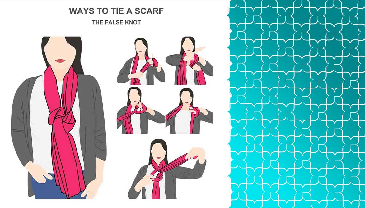 روش های بستن روسری به روش گره کاذب