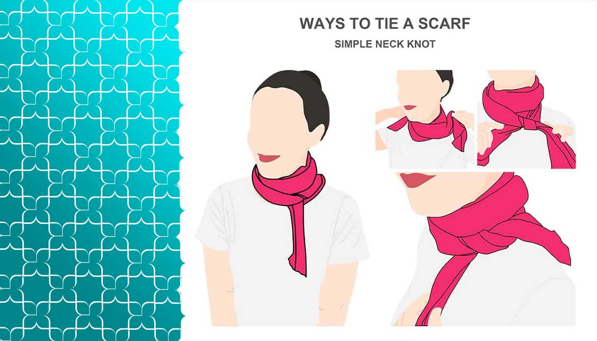بستن گره گردن با روسری